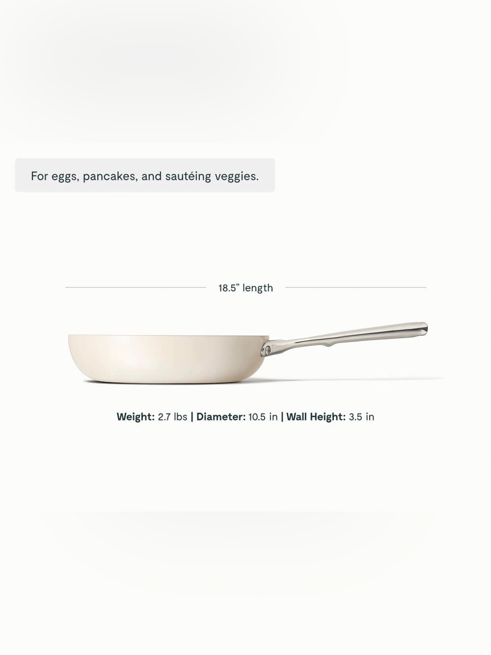 Caraway 10.5” Ceramic Nonstick Fry Pan – Cream – New in Box